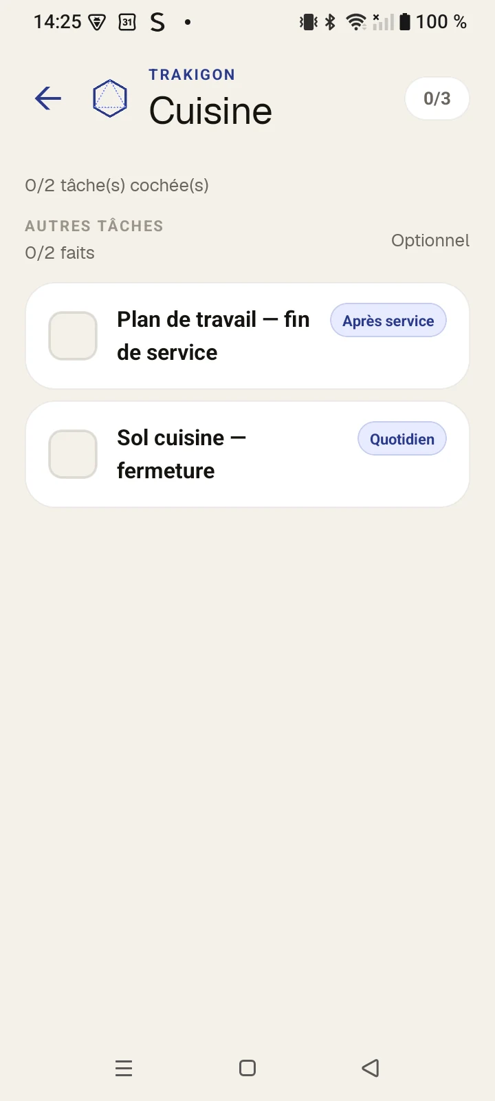 Tâches de nettoyage à faire dans Trakigon.