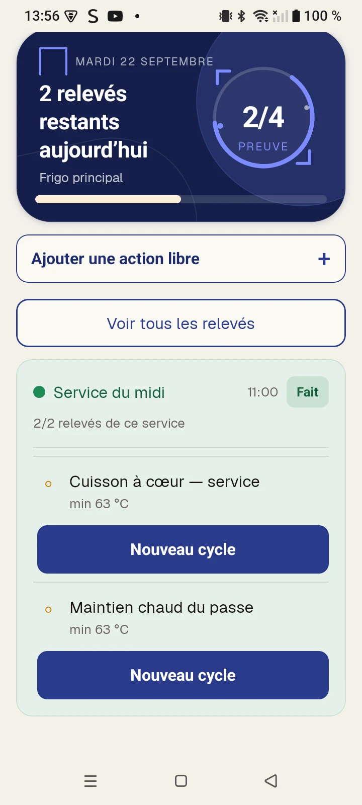Preuve d’une action corrective consultable dans Trakigon.